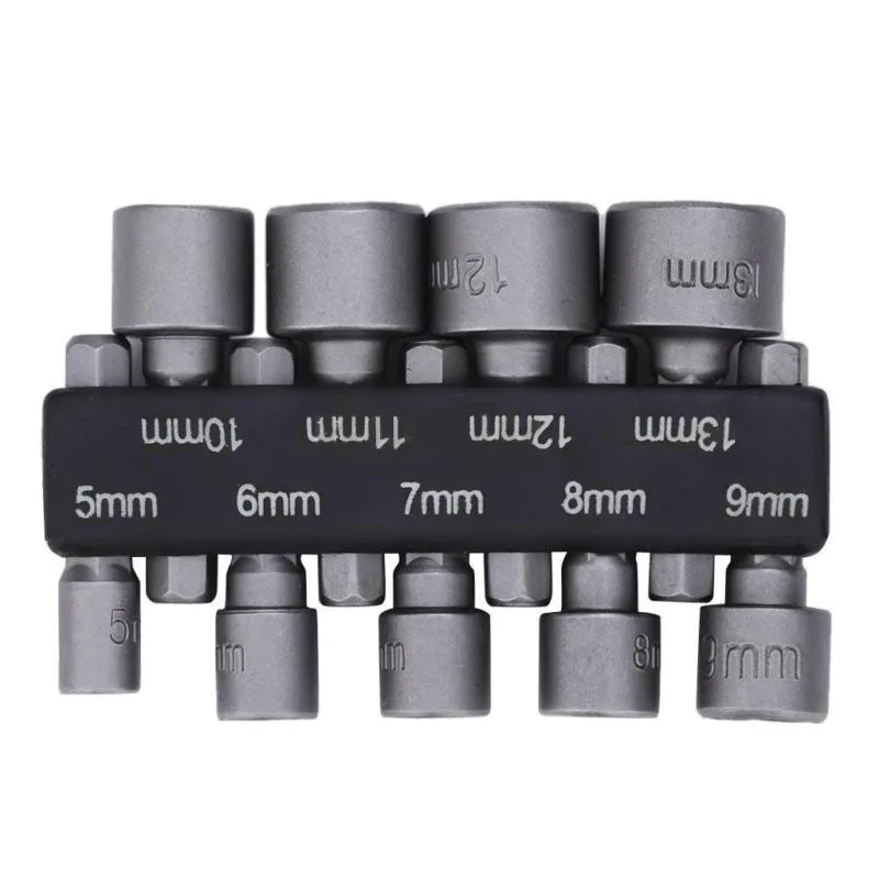 

9pcs/set 5mm-13mm Hex SocketS Sleeve Nozzles Nut Driver Set Screwdriver Set Schroevendraaier Set Bits Sets Tools