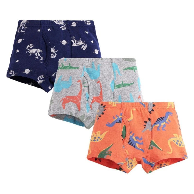 3 unids/set dinosaurio de dibujos animados de Ni&ntilde;os de algod&oacute;n calzoncillos de estilo Boxer ni&ntilde;os bragas acogedor ropa interior de dibujos animados de medias para ni&ntilde;os pantalones cortos de 3-10 a&ntilde;os-5