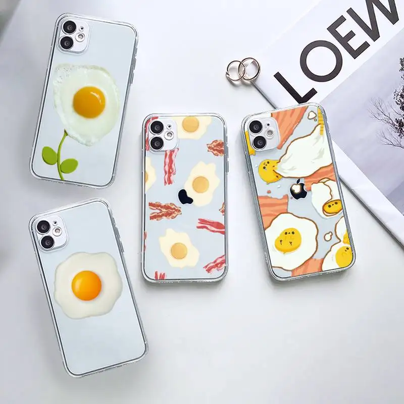 

Funny Egg Styles Phone Case Transparent for iPhone 7 8 11 12 13 mini pro X XS XR MAX Plus
