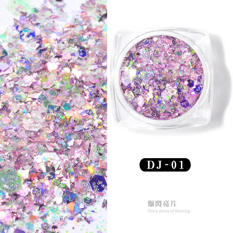 

12 color Nail polish Holographic sequins Color changing mixed glitter powder glitter Nail powder Art deco manicure Accessories