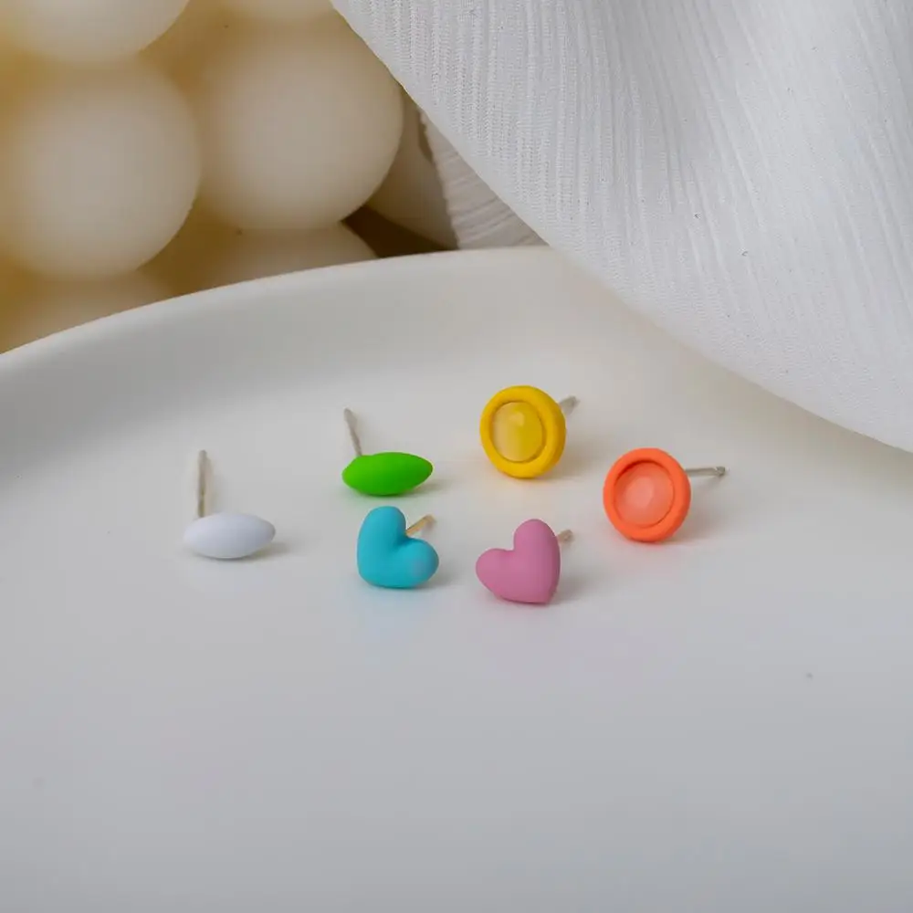 

2020 Fashion Heart Shaped Geometric Color Set Earrings Earrings Women's Sweet Star Earrings Earrings 6-piece Set