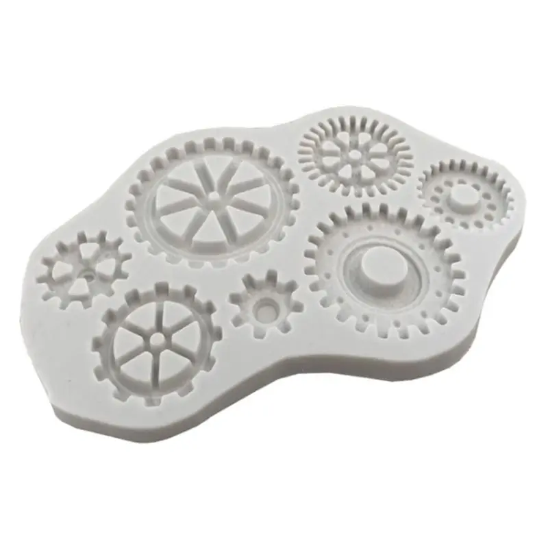 Vintage Clock Silicone Molds Steampunk Gear Baby Birthday Fondant Cake Decoratin