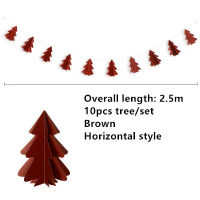 style 2 brown Натальные 3D Бумага Рождественская елка декоративные гирлянды кулон Ноэль украшения Рождественские украшения для дома Новогодний Декор Navidad поставка - Цвет: style 2 brown