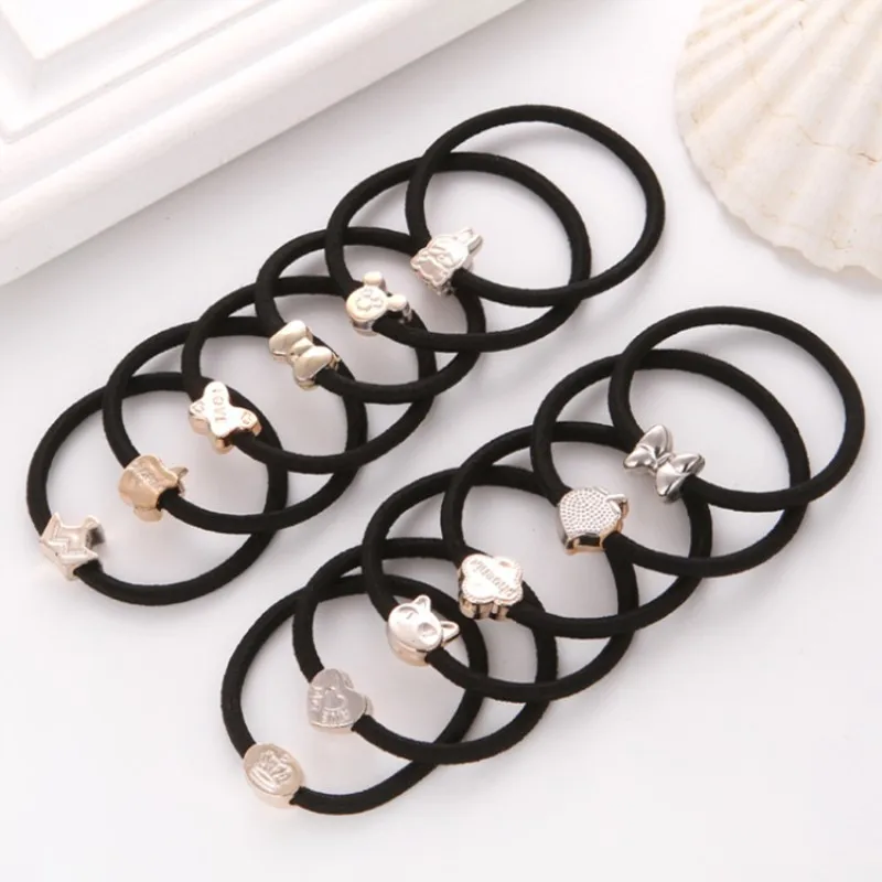 10 шт. простой черный ободок цветок сердце бант аксессуары для волос женщин