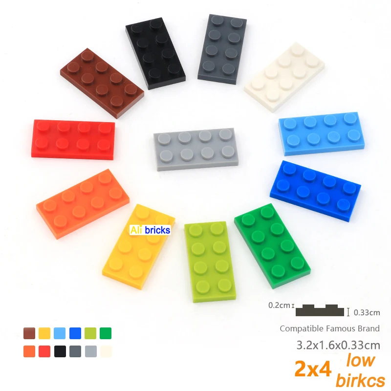 

20pcs DIY Blocks Building Bricks 2X4 Educational Assemblage Construction Toys for Children Compatible With Brand