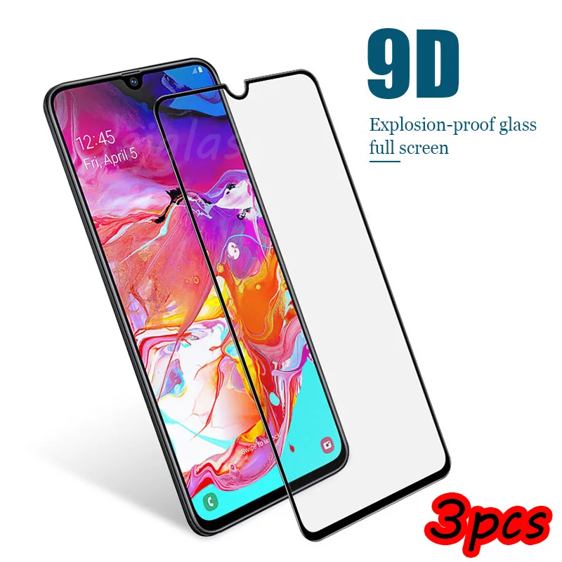 

3Pcs 9D Full Cover Tempered Glass For Samsung Galaxy A10 A20 A30 A50 A70 Glass A01 A11 A21S A41 A51 A71 Screen Protect Film Case