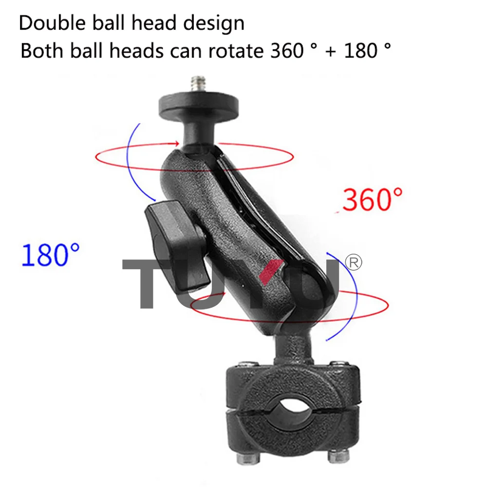 TUYU Motorcycle Bike Camera Holder Handlebar Mirror Mount Bracket 1/4 Metal Stand For insta 360 one X R GoPro MAX Hero Accessory |