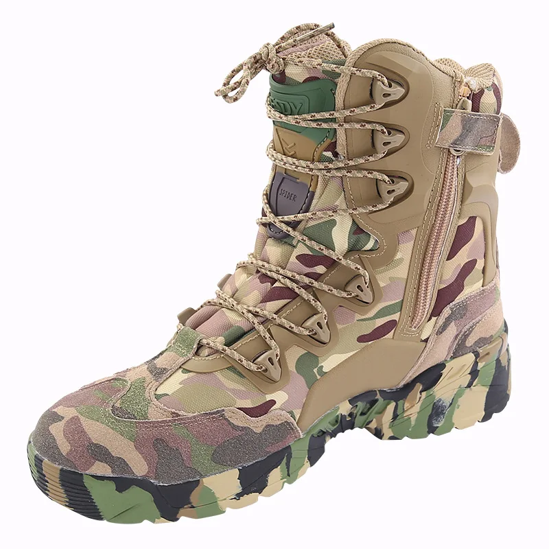 Military Tactical Boots men Hunting boots Camouflage Hiking Shoes Outdoor Waterproof Mountain climbing Shoes Desert march boots