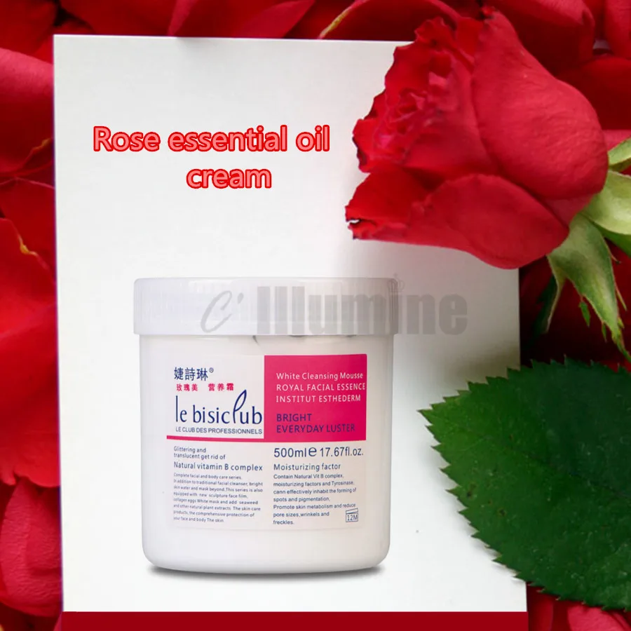 Rose Essential Oil Deep Nourishing Cream 1000ml Moisturizing Cream Beauty salon Large Bottle 1kg