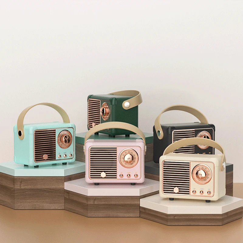 Classical Retro Bluetooth Speaker Portable Decoration Radio stereo Mini Speakers Loudspeaker boombox 3D Stereo HiFi Sound TF | Электроника