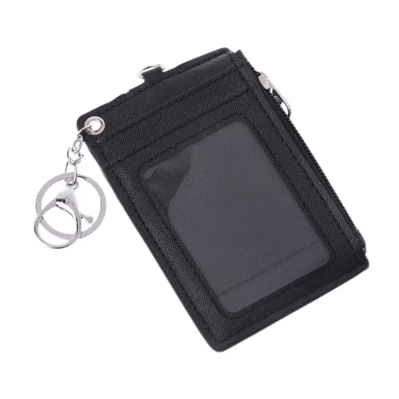 

Leather Business ID Card Credit Badge Holder Coin Purse Wallet Keychain