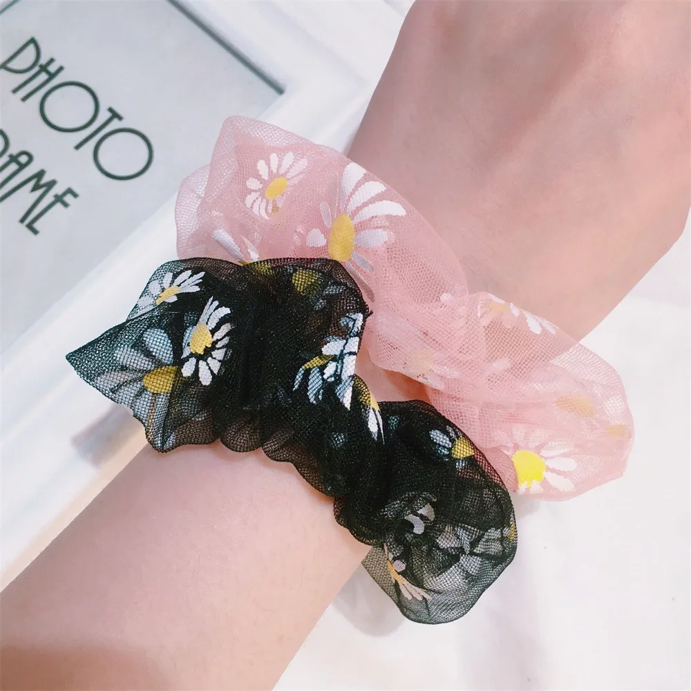 ZYZQ Summer Small Fresh Large Intestine Hair Ring Net Yarn Daisy Rope to Send Girlfriend Gifts | Украшения и аксессуары