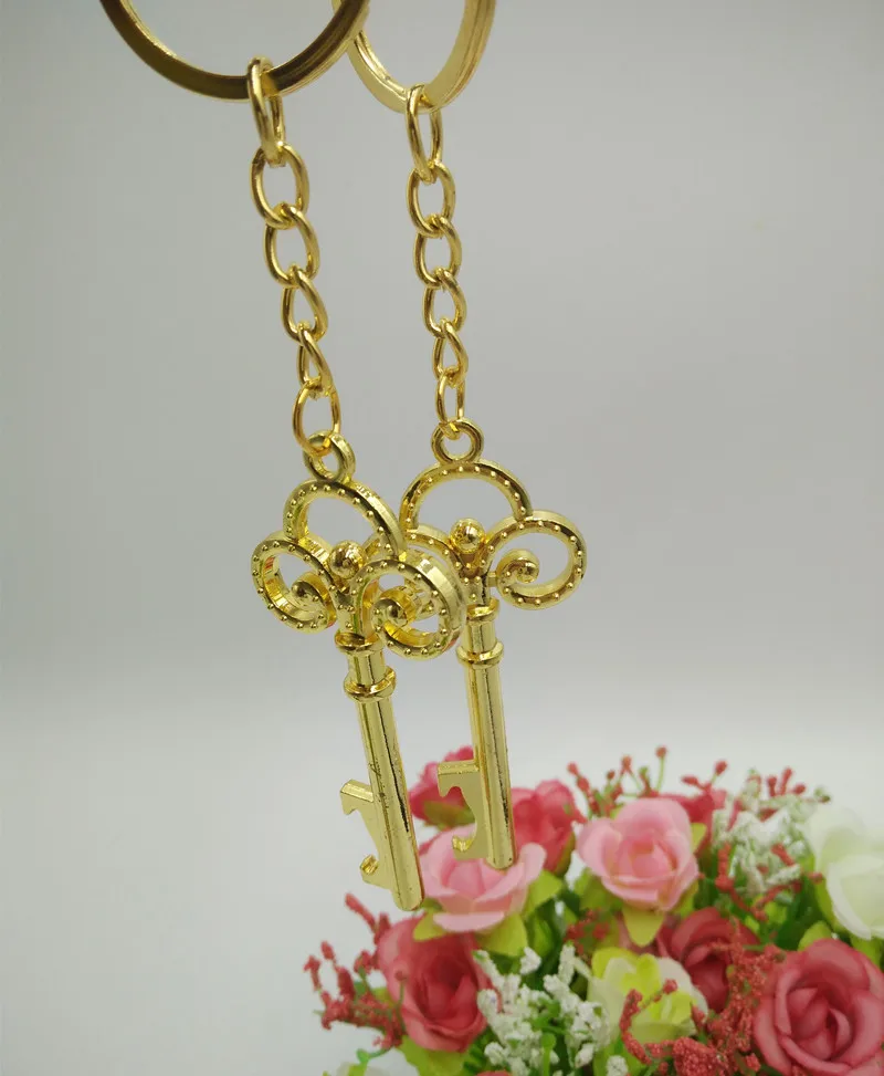 (50 шт./лот) Бесплатная доставка + золотистый брелок для ключей портативный кольцо