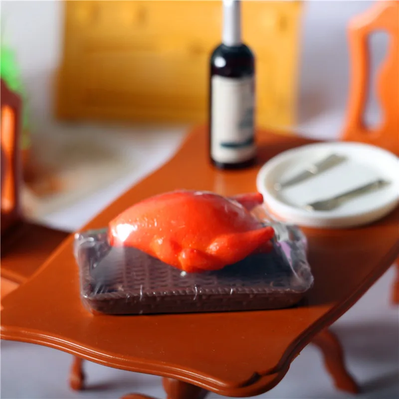 

Миниатюрный игровой стол для кукольного домика, модель в виде готовки утки индейки для OB11, шарнирная кукольная кухня, столовые аксессуары