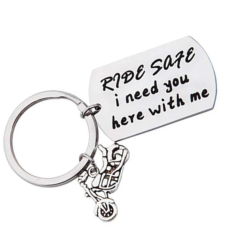 Брелок для ключей i-Remiel "Ride Safe I Need You Here With Me" брелок из нержавеющей стали для безопасности вождения подвеска ювелирные изделия аксессуары
