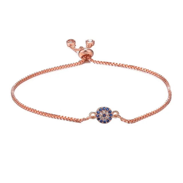 rose gold Талисманы голубого сглаза, браслет для женщин и мужчин, Роскошный Регулируемый греческий сглаза, змеиная цепочка, браслет, ювелирные изделия olho grego - Окраска металла: rose gold