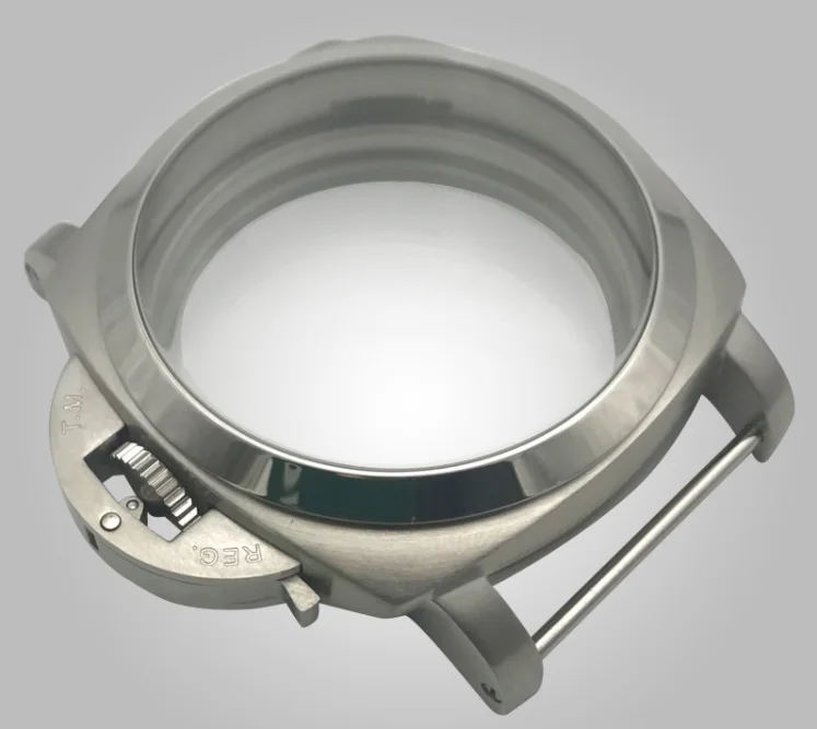 

47mm 316L Stainless Steel Watch Case with Crown Bridge Fit ETA 6497/6498 Movement Mineral Crystal