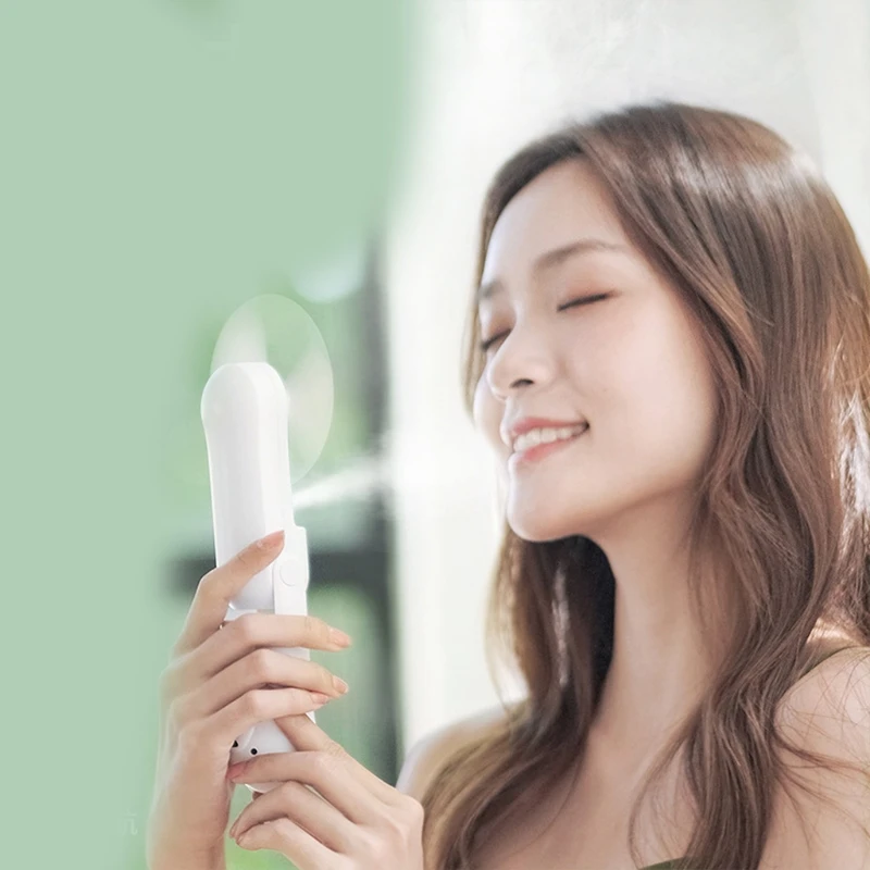 

Portable Handheld Spray Fan Mini Personal USB Spray Humidifier Mini Foldable Fan 10 hs Run Time Rechargeable for Travel