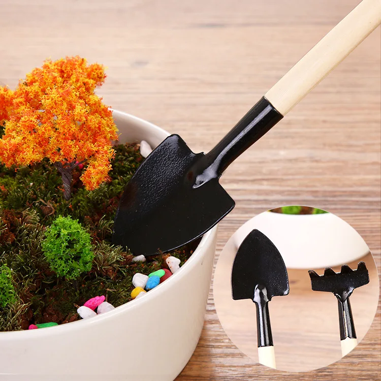 

ZK30 3PCs/Set Three-piece Shovel Rake Planting Tools Combination Home Gardening Tool Set Balcony Home-grown Mini Digging Suits