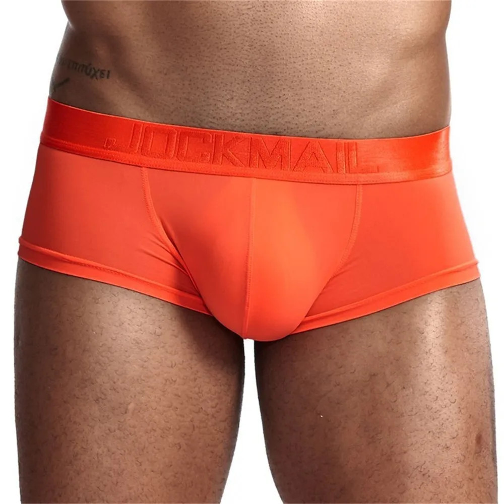 

4-pack Ice Silk Soft Sexy Men's Boxer Briefs Solid Convex Men Underpants Short Panties Slip Homme Cueca Male Boxers