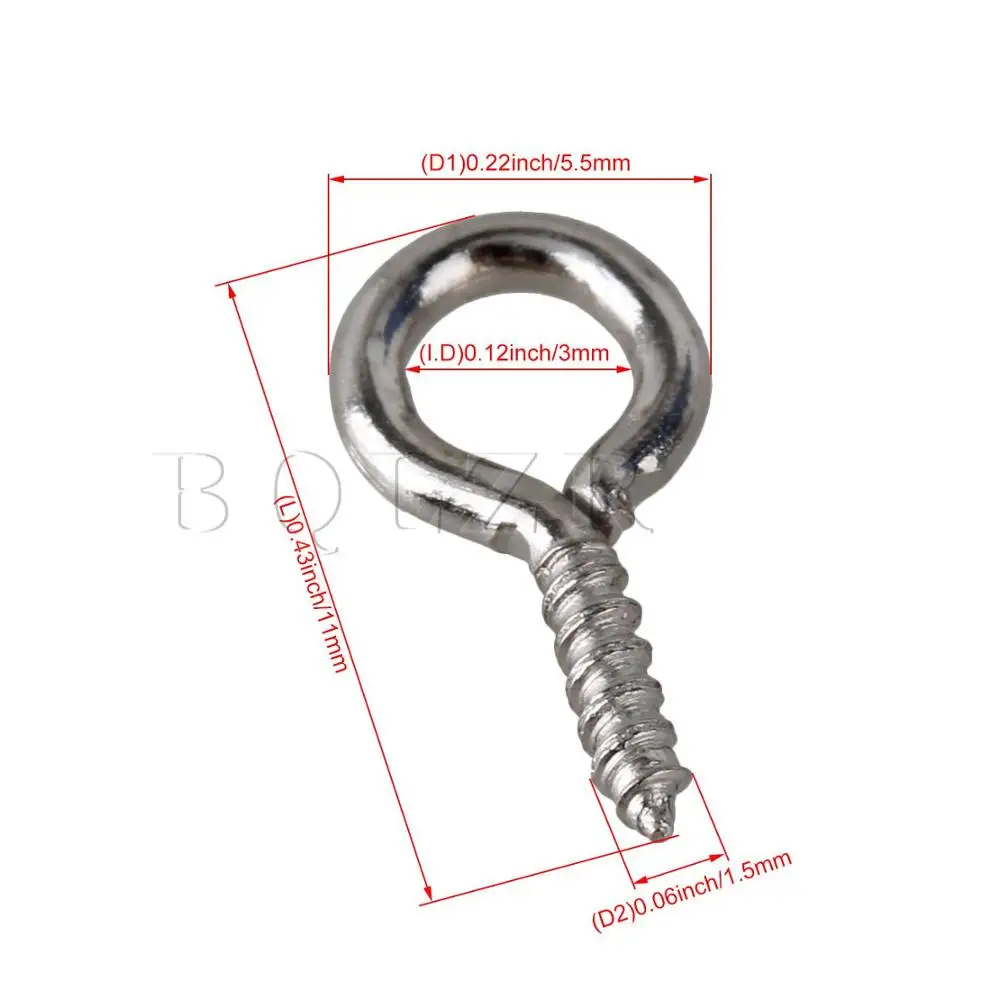 Маленькие крючки для глаз BQLZR 1000x0 3 # шурупы ушей серебристые железные ювелирные