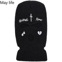 high quality embroidery broken heart balaclava three hole ski mask tactical full face mask winter hat halloween party mask 2021