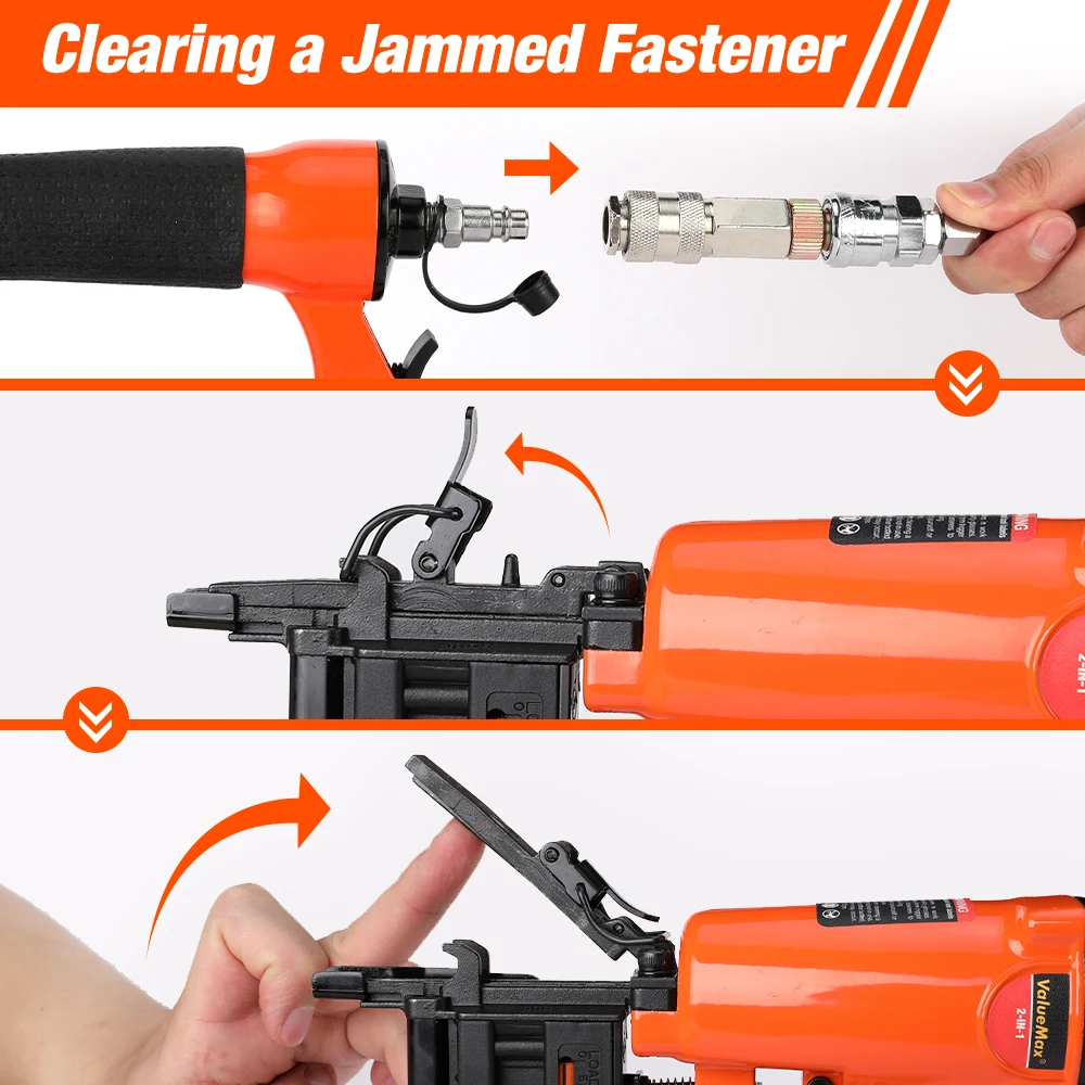 ValueMax Air Nail Gun Furniture Brad Nailer Pneumatic Wood Frame Stapler Tool Power Tools with 400pc Staples | Инструменты