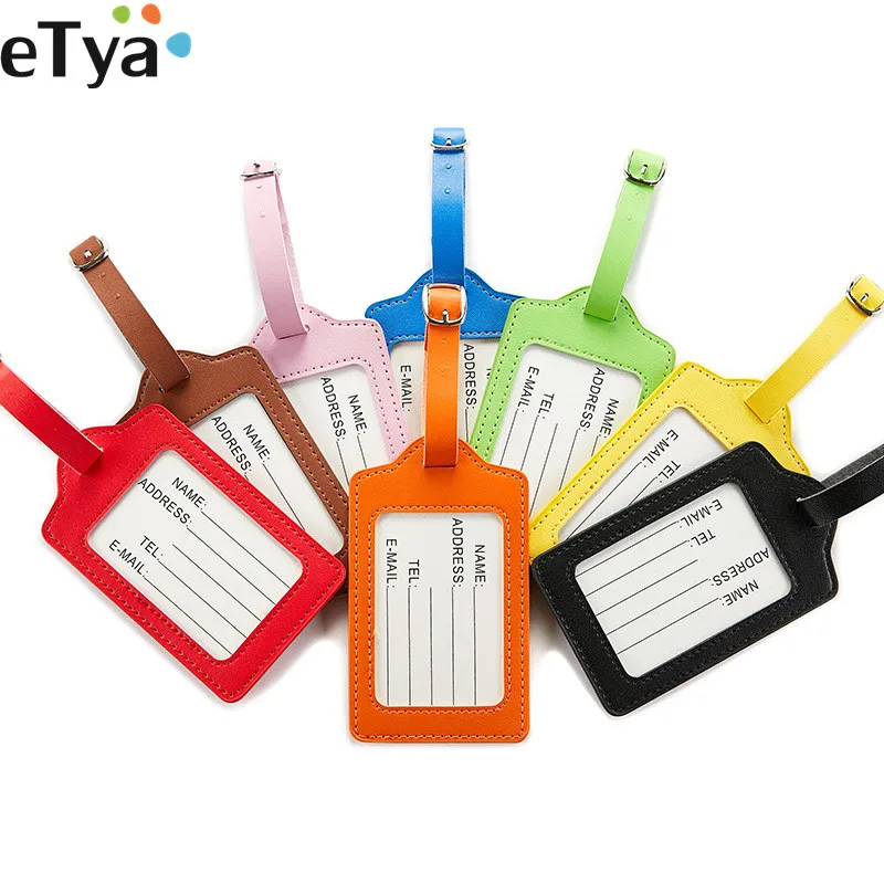 ETya модные этикетки для багажа из искусственной кожи мужчин и женщин дорожные