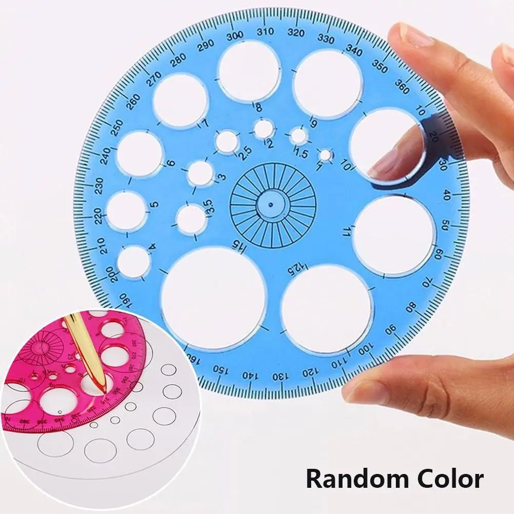 

1pc 360 Degree Full Circle Protractor Ruler 4 Colors Random Reglas De Patchwork Circle Drawing Tool Template Painting Y1B3