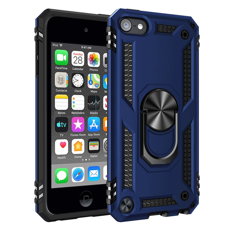 Чехол для iPhone iPod Touch 7 6 5 чехол с магнитным кольцом-держателем армированный touch