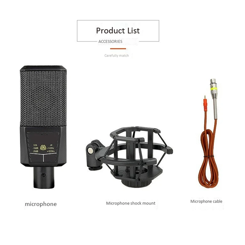 

Studio Recording Condenser Microphone with Shockmount and Cable - Perfect for Podcasting and Voiceover Projects