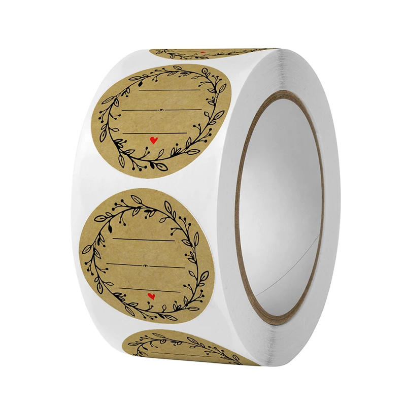 

HOMEMADE WITH LOVE THANK YOU LINE WRITING LABEL ROUND FOOD STORAGE STICKER 500PCS/ROLL