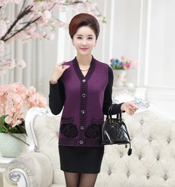 Женский кардиган 2019 без рукавов вязаный свитер жилет шерсть однобортный женский