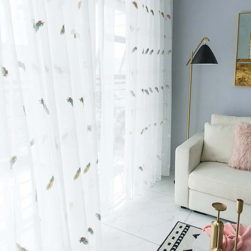 Современные вышитые искусственные шторы для гостиной спальни кухни элегантные