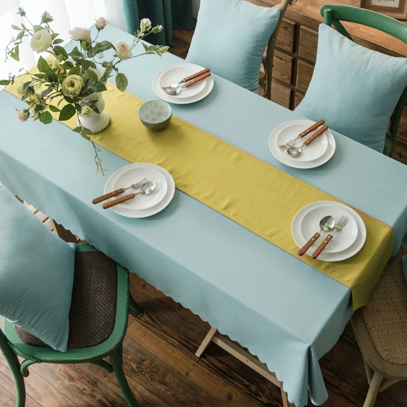 Толстая прямоугольная скатерть gunny для чайного столика элегантная однотонная