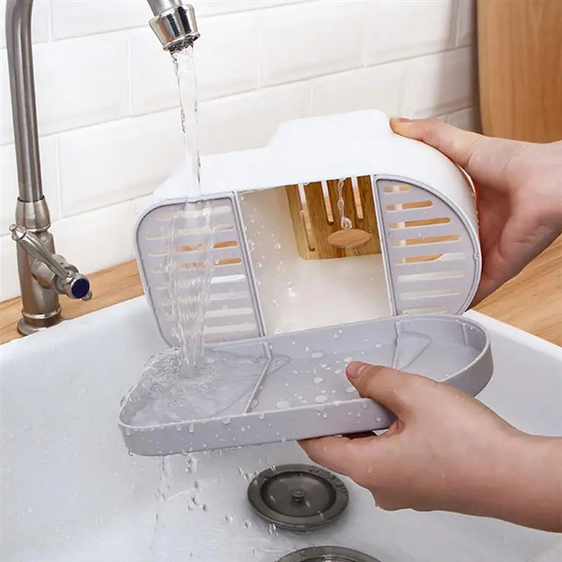 

Punch-Free Cutlery Drainer Rack Organizer Kitchen Utensils Holder Caddy Chopsticks Cage Tableware Soup Spoon Knife Storage Box