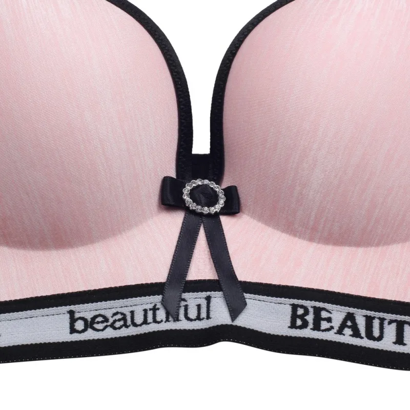 

Seamless Push Up Bra for Women Designer Bras Padded Wire Free Female Bralette Sexy Lingerie Intimates Underwear BH Deep V black