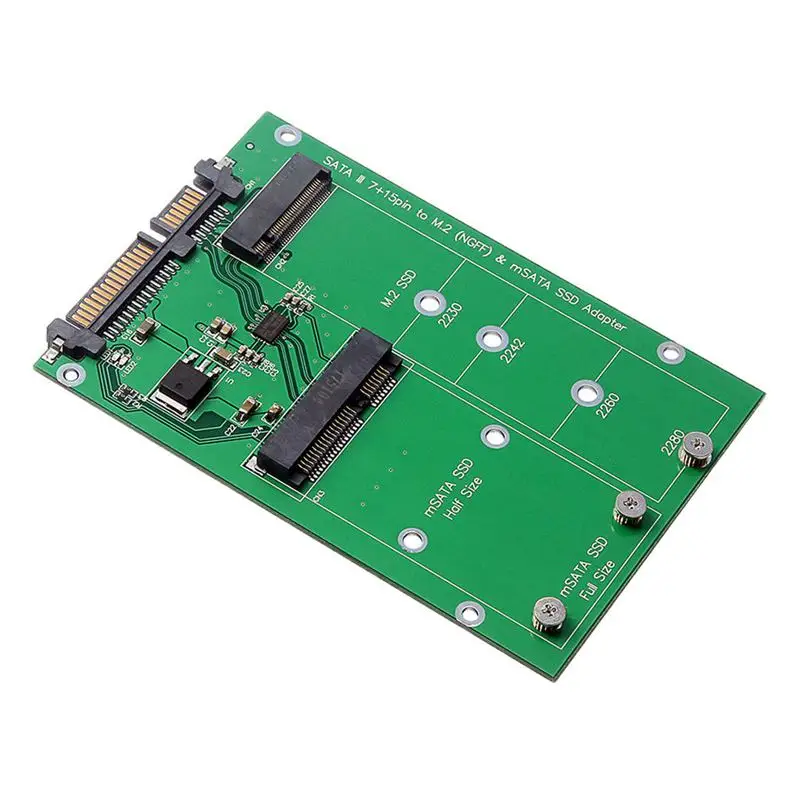Карта преобразователя M.2 NGFF MSATA 2 в 1 5 дюйма несколько размеров SSD SATA III|Адаптеры