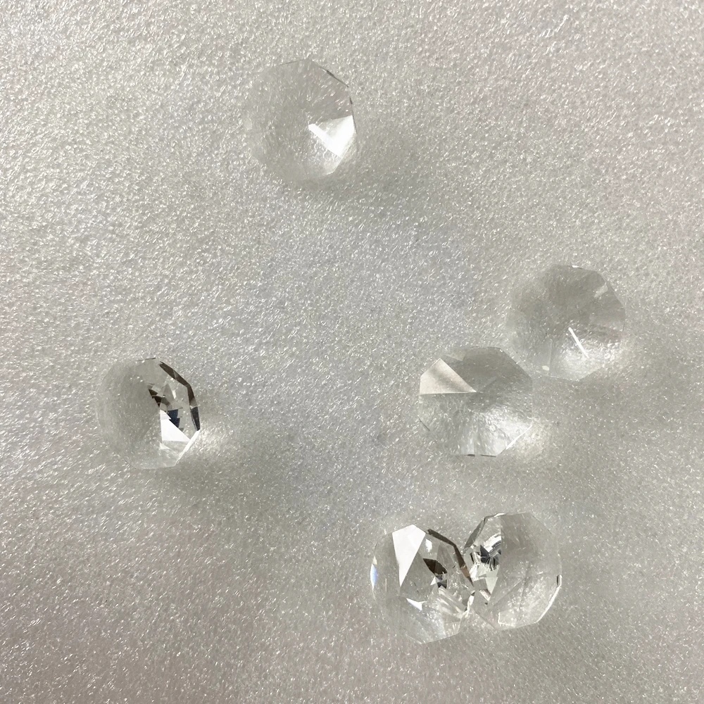 

14mm No Holes 50pcs/100pcs/1000pcs Clear Color Octagon Beads For Chandelier Prism Parts