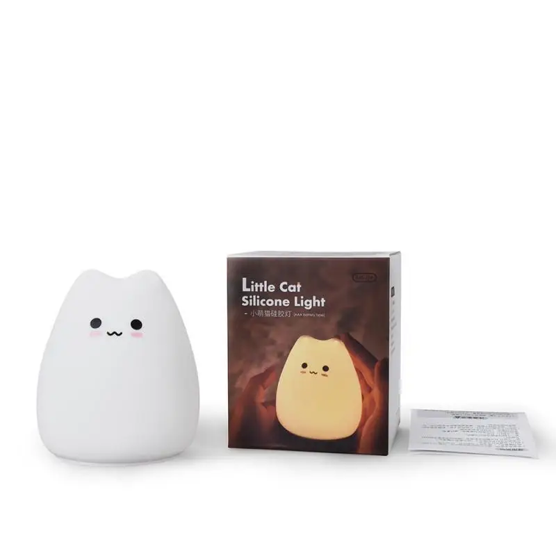 

Night Lamp Decorate Desk Light Battery Dream Cute Cat Creative Sleepping Color Changing Bulb For Baby Bedroom Night Light