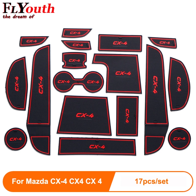 

Автомобильный Противоскользящий коврик для входной двери для Mazda CX-4 CX4 CX 4 17 шт./компл. Противоскользящий коврик для межкомнатной двери/чашки...