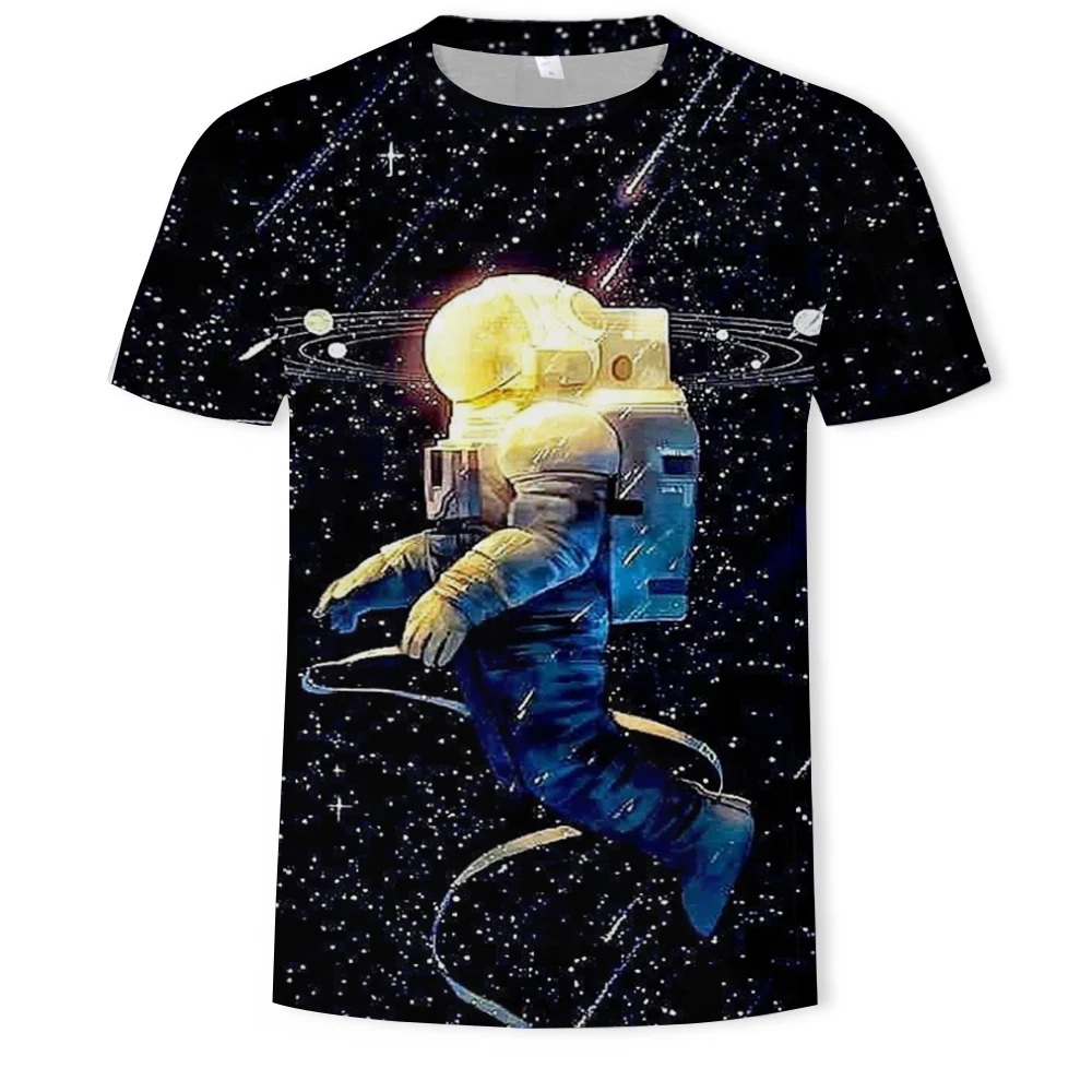 

3D printing men and women all-match casual T-shirt student portrait painting summer loose large size O-neck short sleeve
