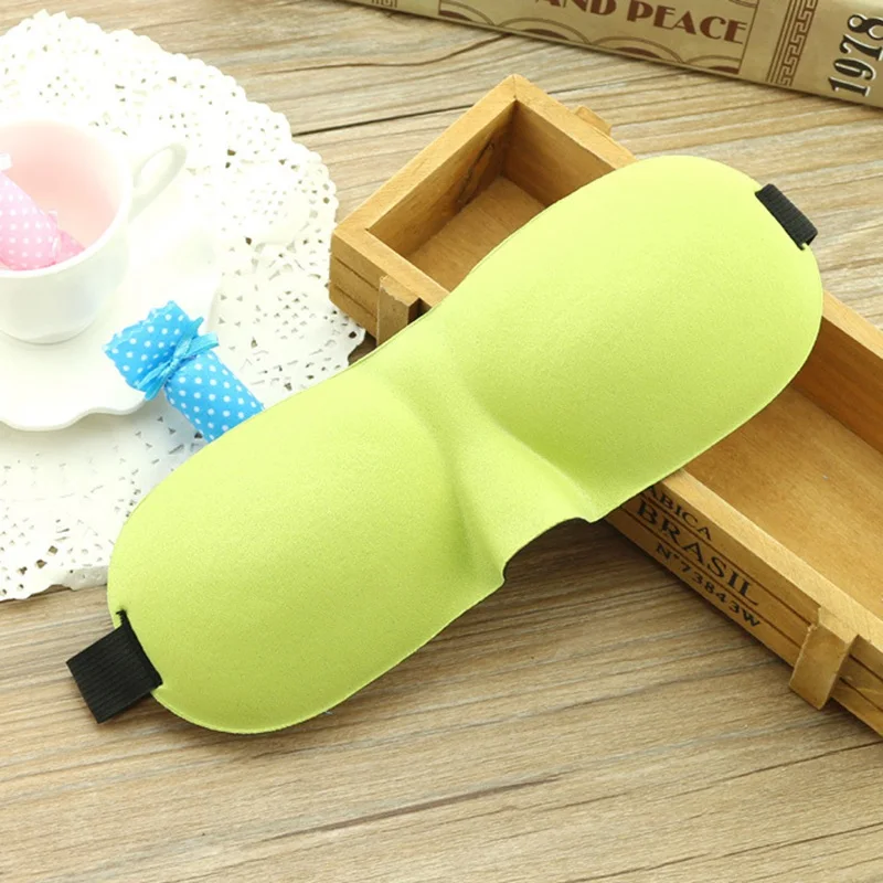 green Новая 3D маска для сна, маска для глаз, повязка на глаза, светильник для сна, повязка на глаза, пена с эффектом памяти, расслабляющая - Цвет: green