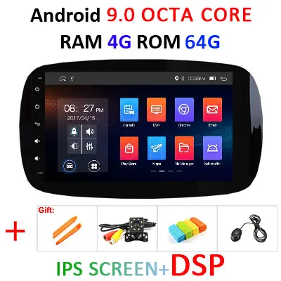 4G 64G IPS DSP 4G+ 64G ips DSP Android 9,0 автомобильный мультимедийный плеер dvd gps для Mercedes/Benz Smart Fortwo автомобильный Радио ПК стерео obd2 - Цвет: 4G 64G IPS DSP