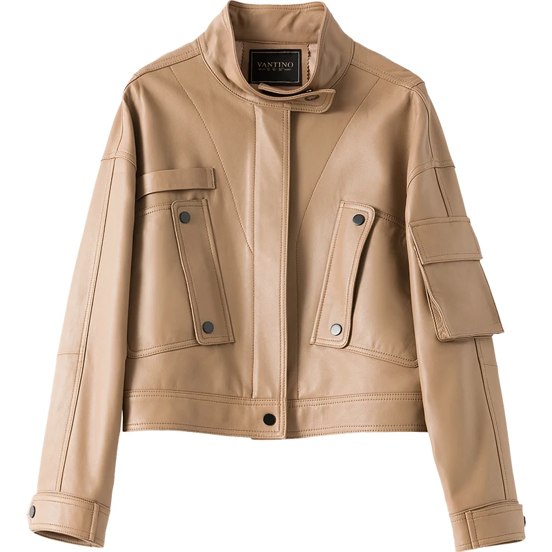 

JCHB 2021 leather coat for Genuine women short new autumn and winter fashion loose large size sheepskin Leather Jacket