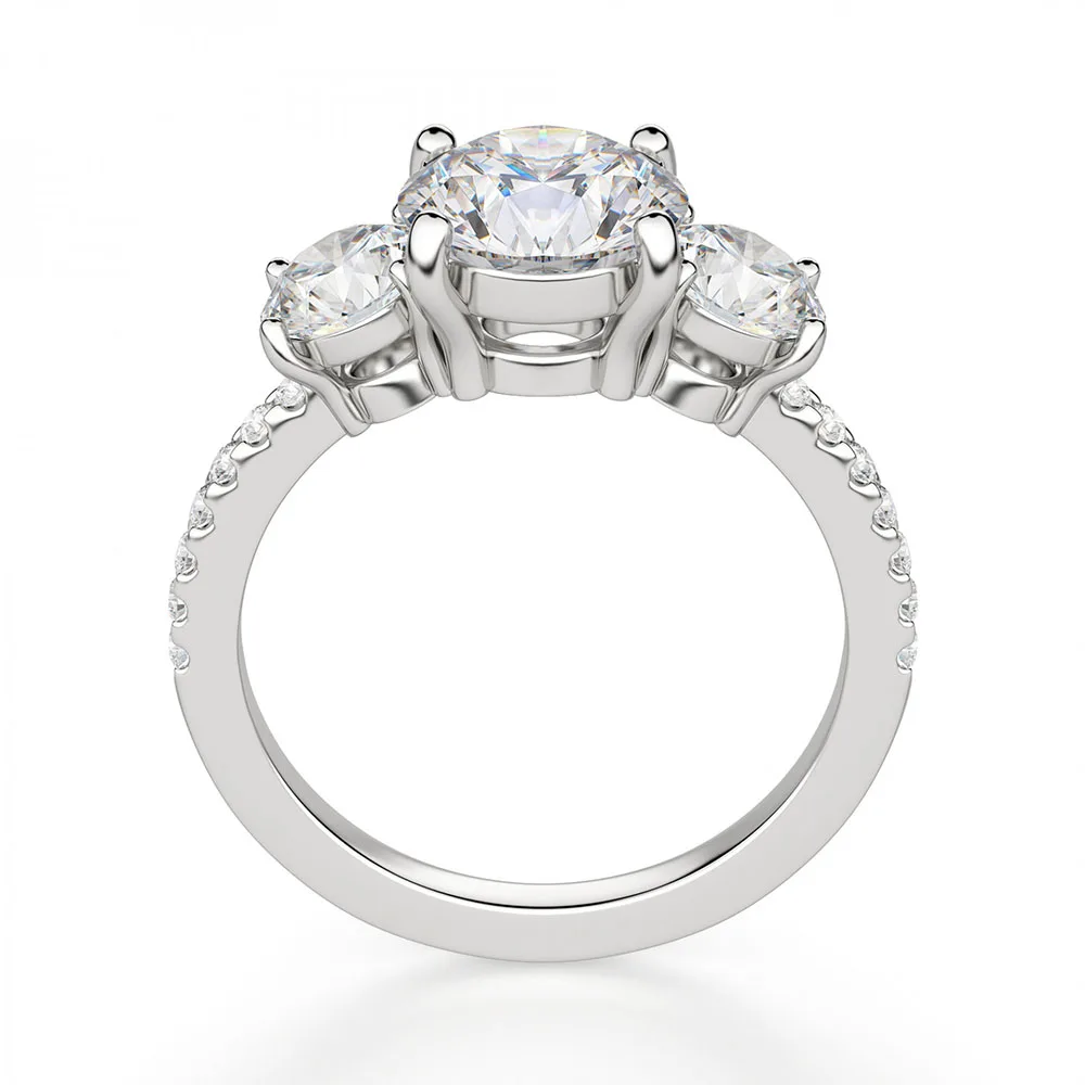 Обручальное кольцо с муассанитом для женщин ювелирное изделие под розовое