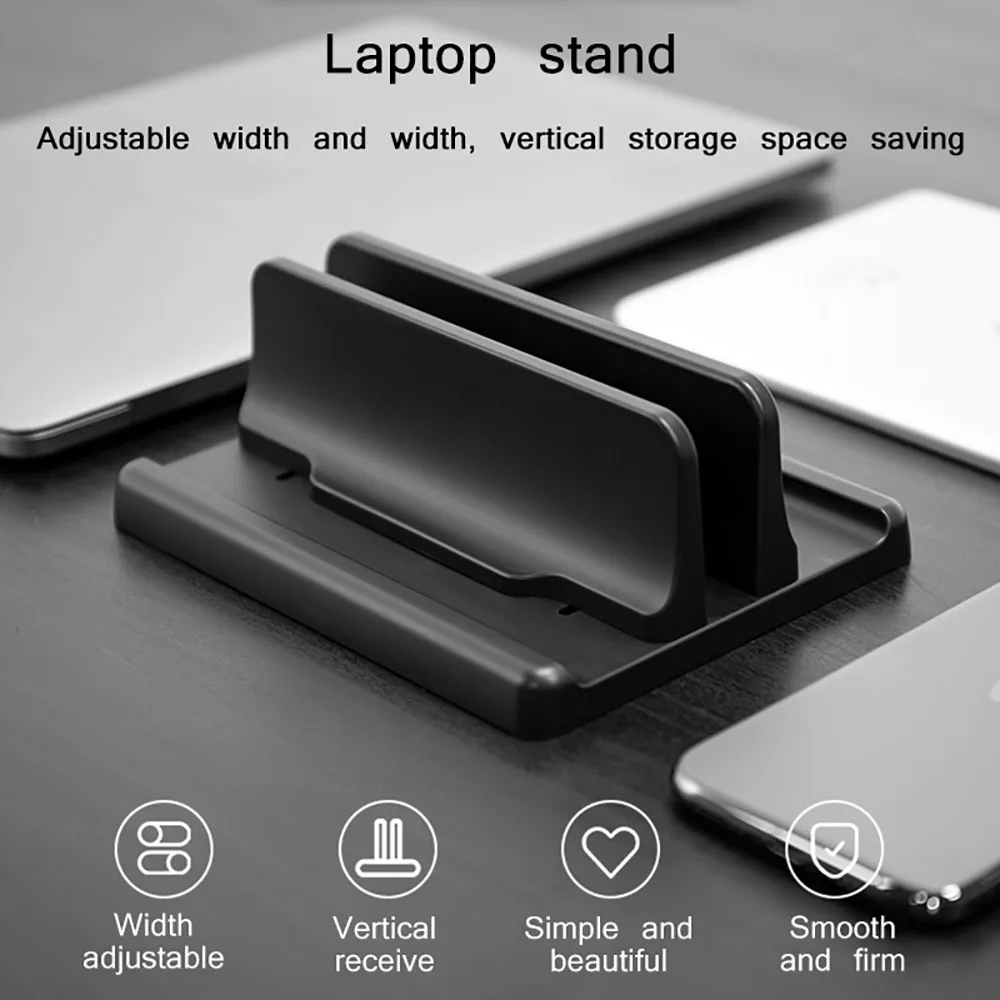 

Adjustable Vertical Laptop Stand Bookshelf Bracket For Notebook PC Desk Holder For PC Laptop Computer Space-Saving