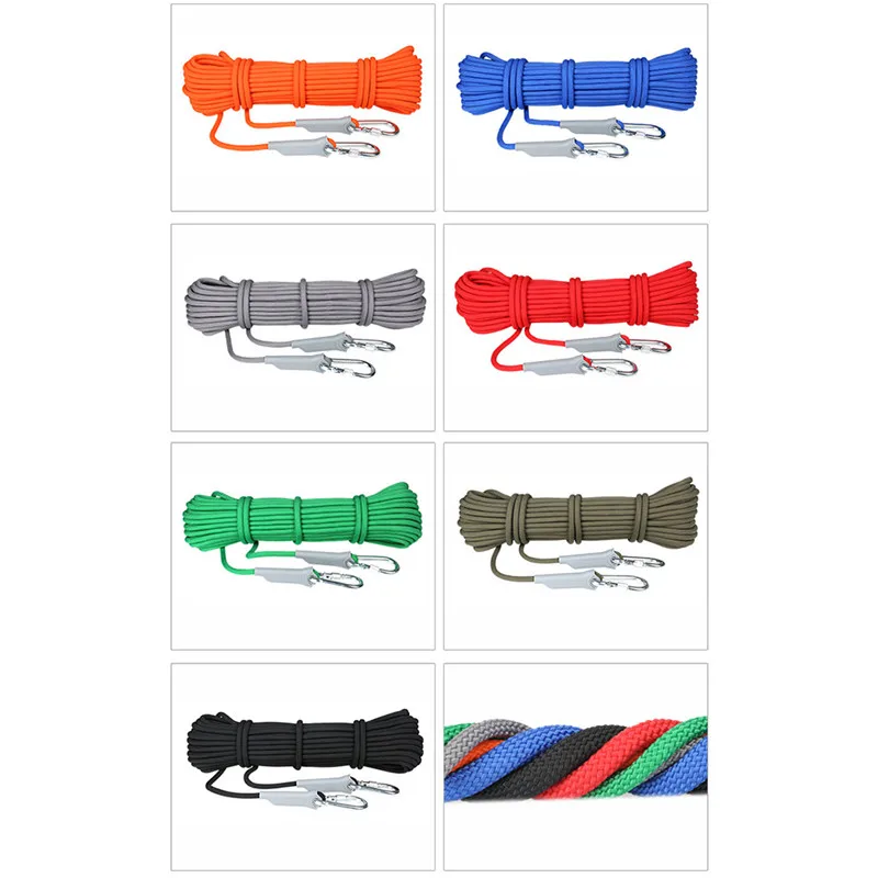 

10M/20M Professional Rock Climbing Cord Outdoor Hiking Accessories Rope 9.5mm Diameter High Strength Cord Safety Rope