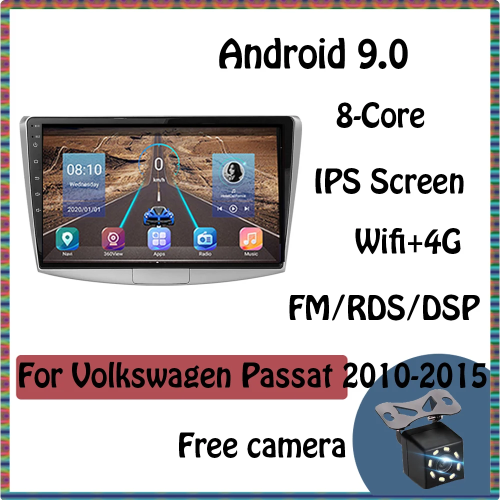 

Автомобильный радиоприемник на Android 9,0, DVD-навигатор, GPS-плеер для VW Volkswagen Passat B6 B7 Maotan CC 2010-2015, камера Sony BT заднего вида 360 °