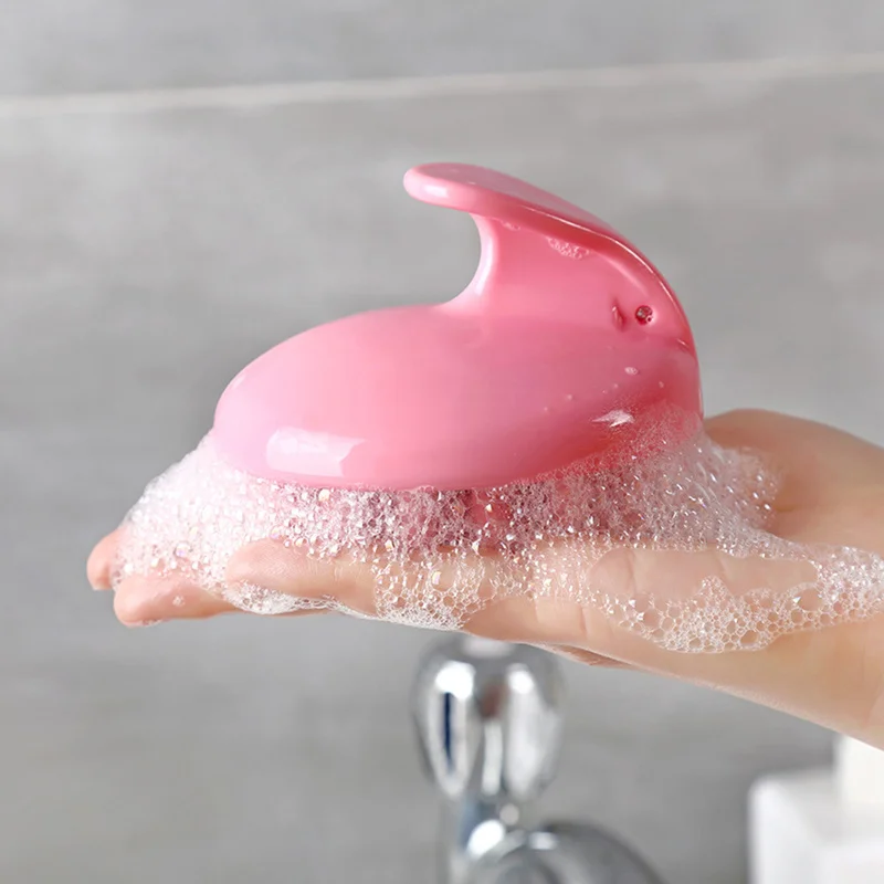 Портативная силиконовая расческа для мытья волос 2 цвета|Банные щетки губки и